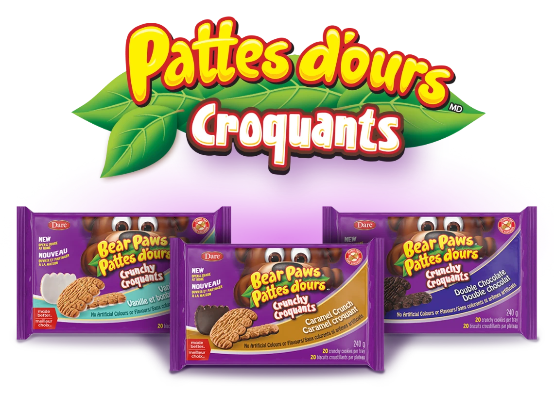 Pattes D'ours Croquants' - 3 paquets de saveurs différentes